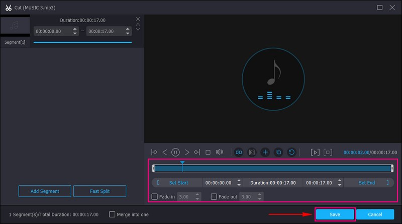 ハサミのボタンをクリック