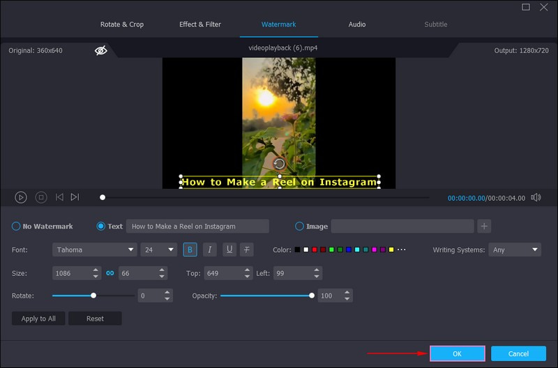OKボタンをクリックして変更を適用