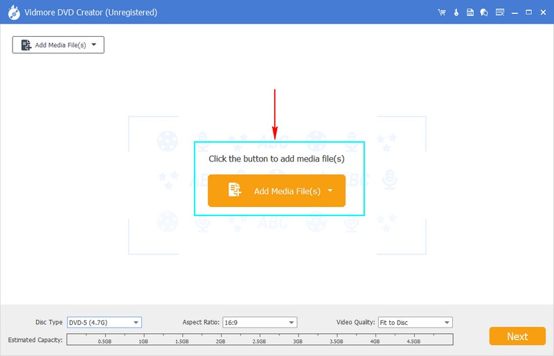 「Add Media Files」ボタンを押す