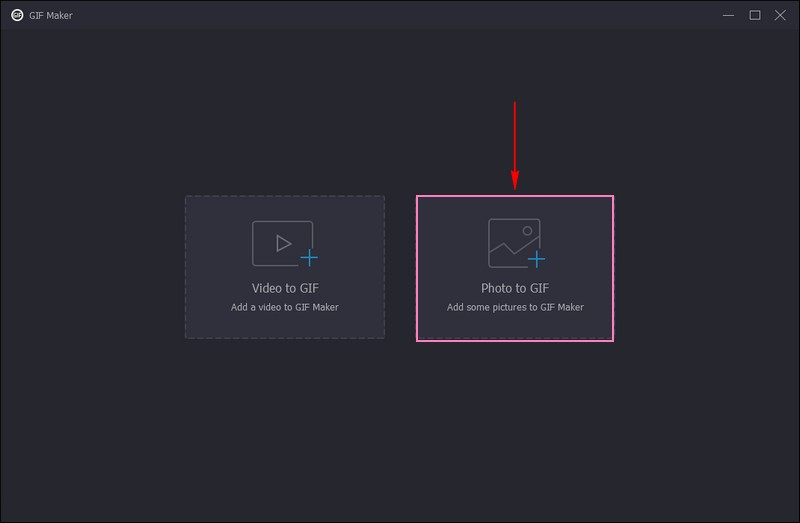 オプションから 写真から GIF を選択