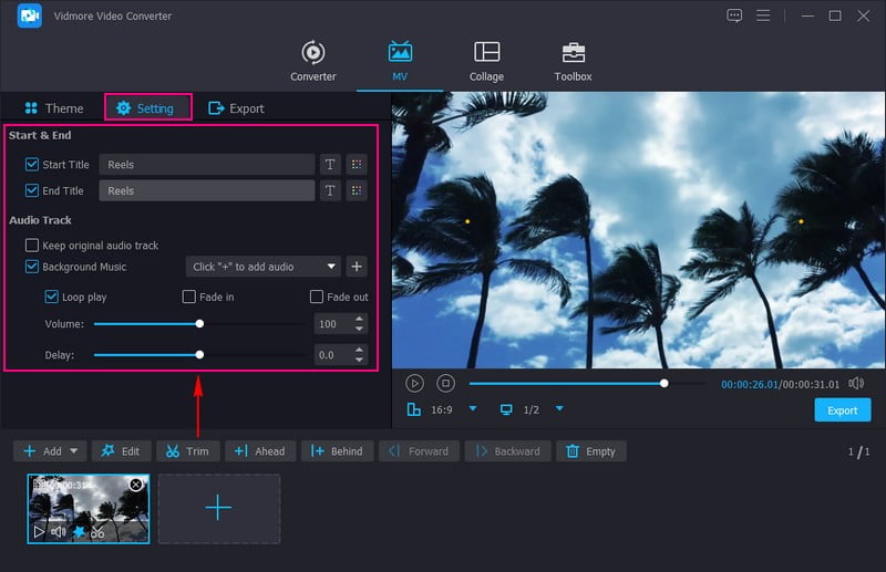 テーマ・設定・エクスポートの各オプション