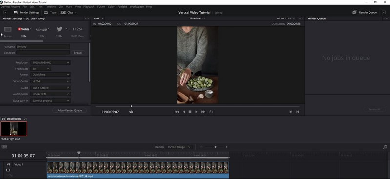 DaVinci Resolve 縦向き動画エディター