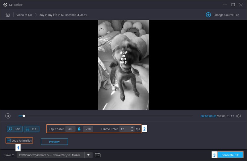 ループアニメーションを有効にして作品を保存する