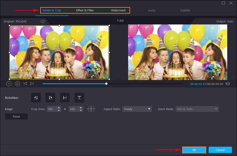 魔法の杖ボタンをクリックする
