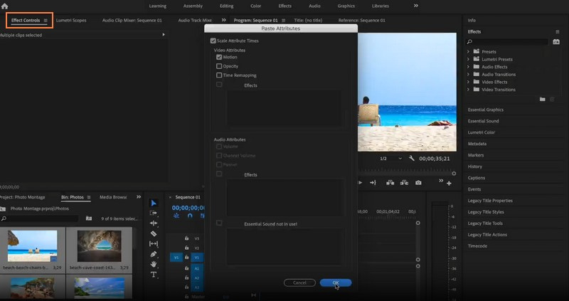 Premiere Pro でフォトモンタージュを作成する