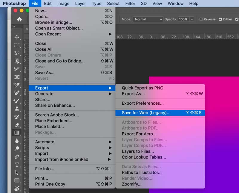 Photoshop で Web 用に保存して GIF を結合
