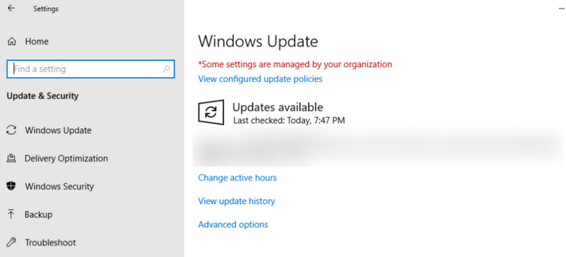 パソコンでのシステムアップデート確認