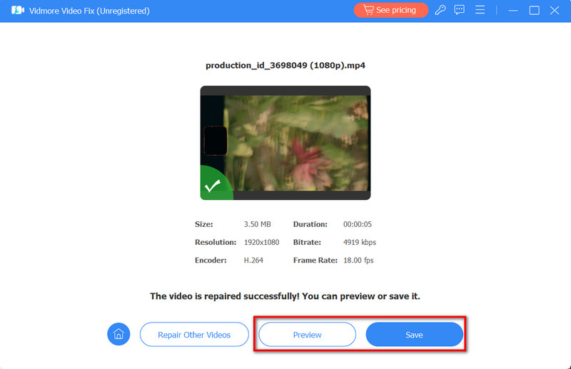 保存またはプレビューボタンを選択