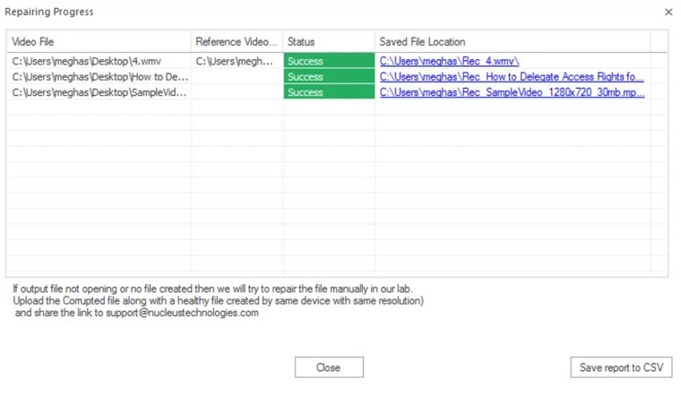 Kernel ビデオ修復 成功