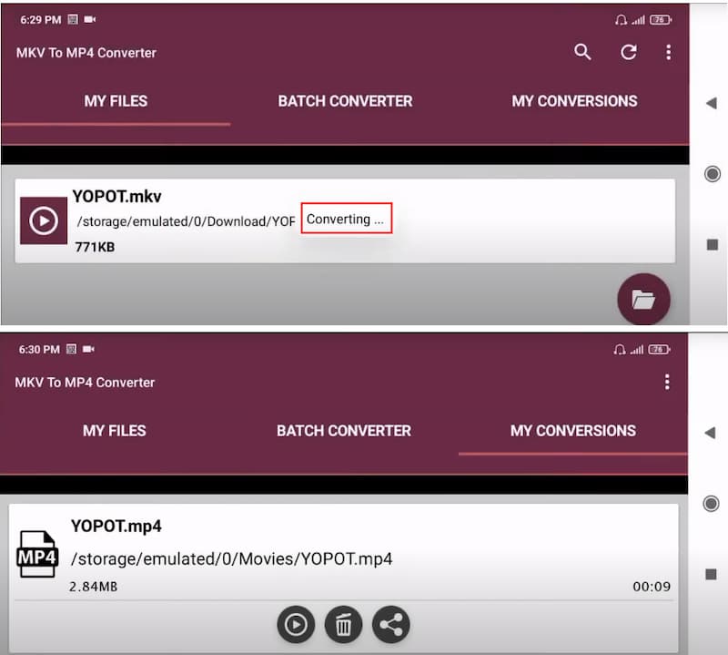 AndroidでMKVをMP4に変換
