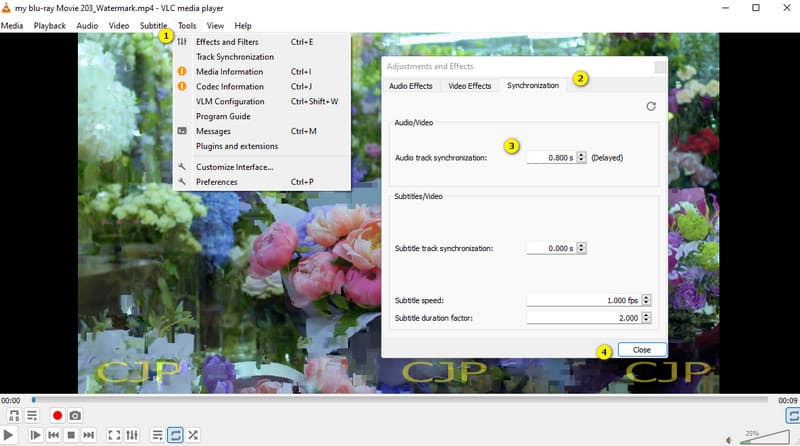 音声遅延 VLC 設定