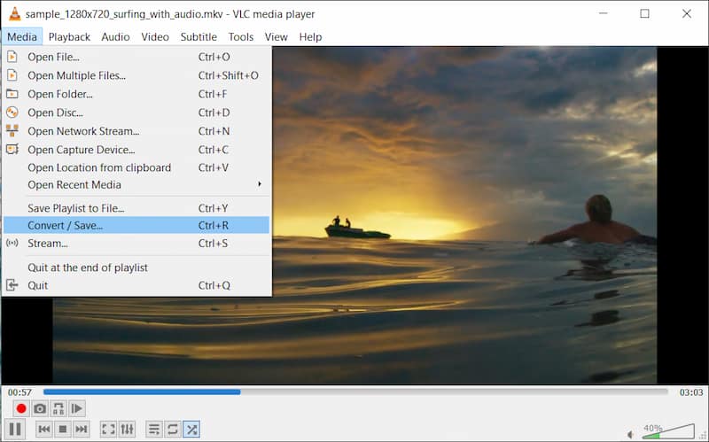 MP4 から MKV への変換（VLC）