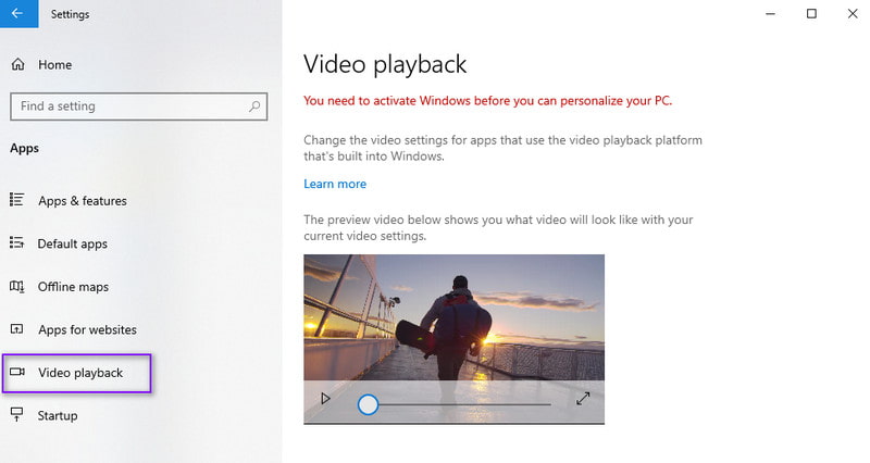 動画の再生設定