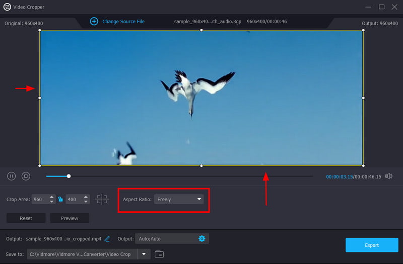 Vidmore Video Cropper アスペクト比