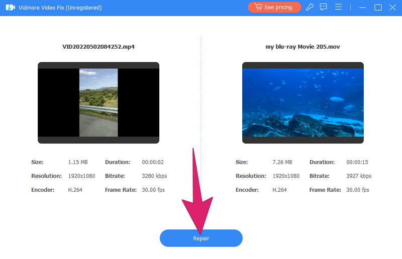 Vidmore Video Fix 動画を修復