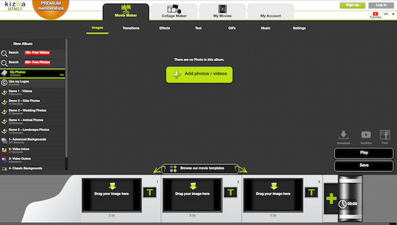 Kizoa オンラインムービーメーカー