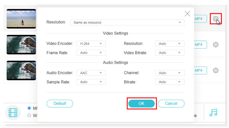 Vidmore Free 形式を選択