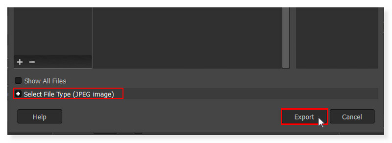 GIMP JPGファイルを書き出し