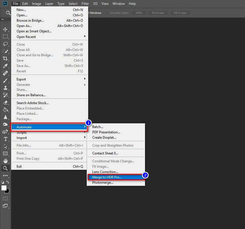HDR Pro のマージを開始