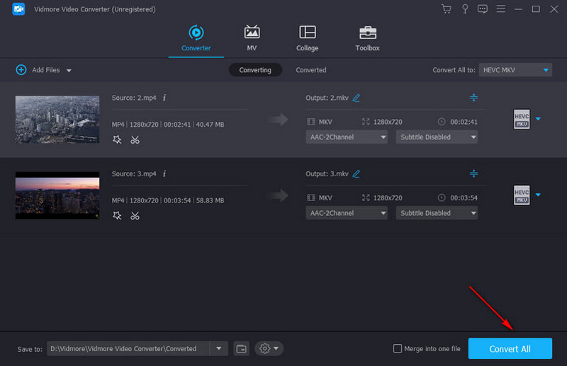 Vidmore Video Converter 保存先 すべて変換