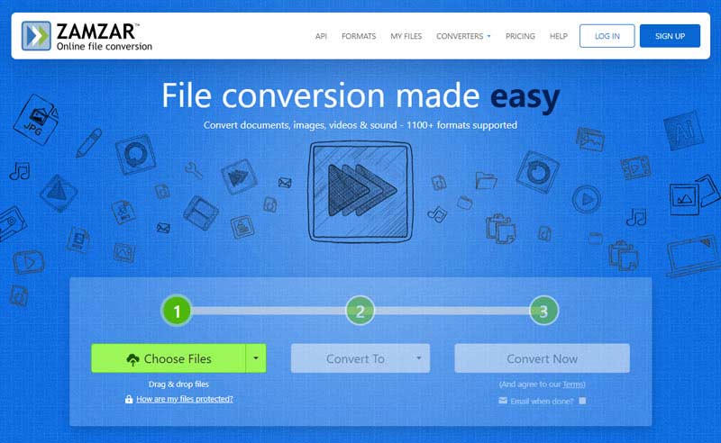 Zamzar インターフェース