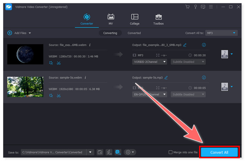 Vidmore すべて MP3 に変換