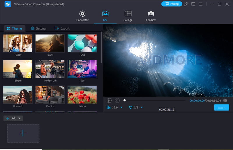 Vidmore Video Converter のインターフェース
