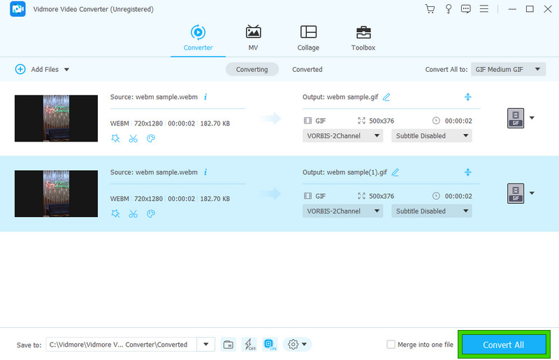 WEBM GIF コンバーター Vidmore 変換