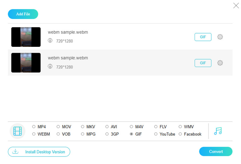 WEBM GIF コンバーター Vidmore オンライン変換
