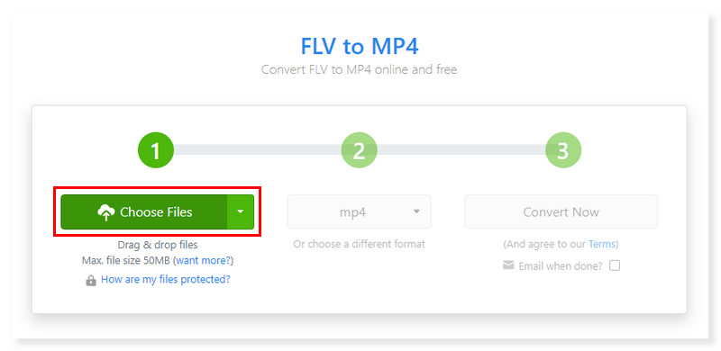 Zamzar FLVファイルを選択