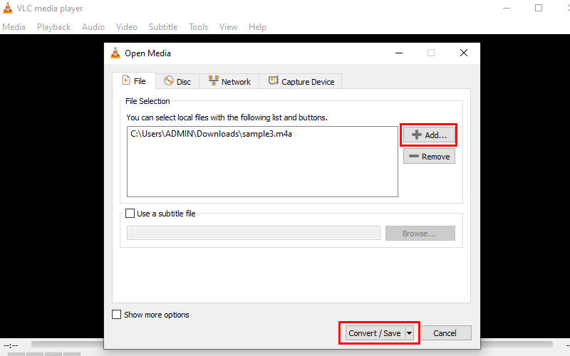 M4Aファイルを追加