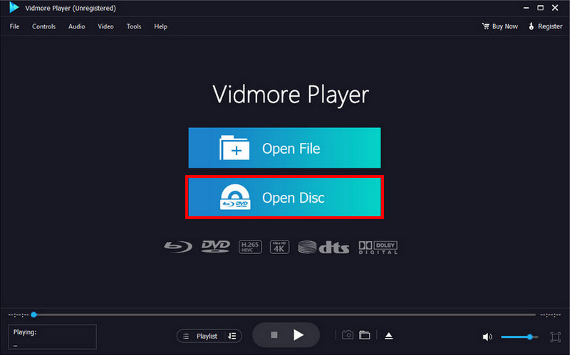 Vidmore Player ダウンロード・インストール・ディスクを開く