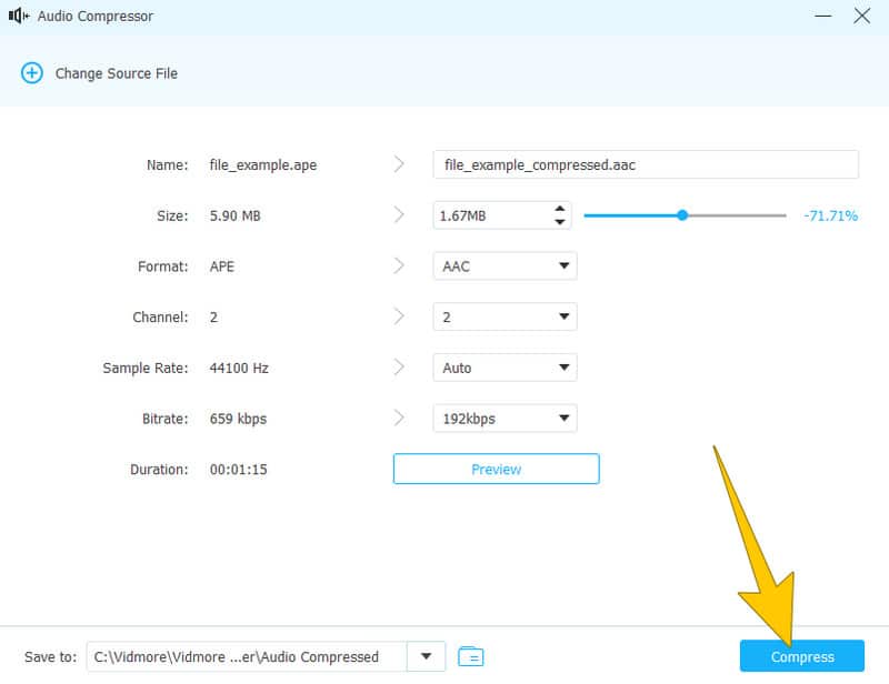 Vidmore Toolbox オーディオ圧縮