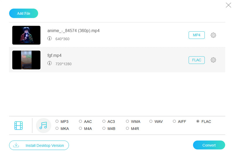 MP4 Flac Vidmore オンライン