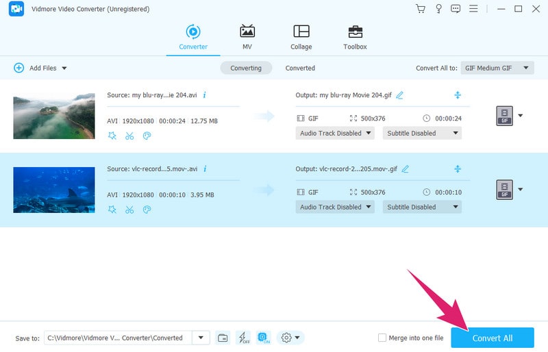 AVI GIF Vidmore ファイルを変換