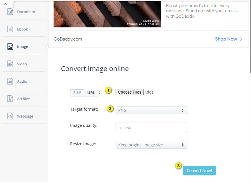 DDS PNG Aconvert で変換