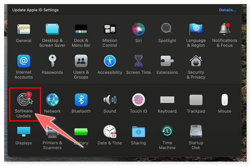 QuickTime で［ソフトウェア・アップデート］を選択