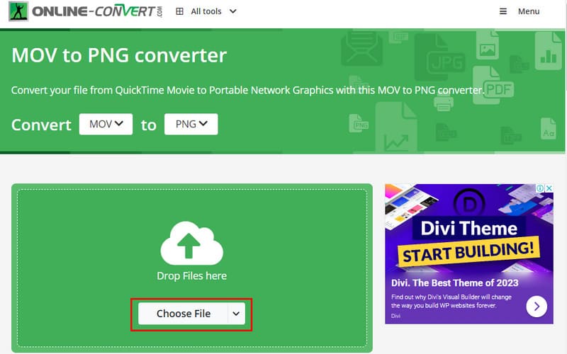 「ファイルを選択」オプション