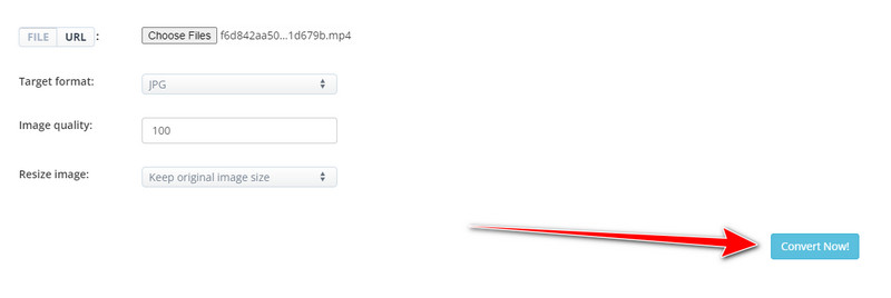 Aconvert の「今すぐ変換」