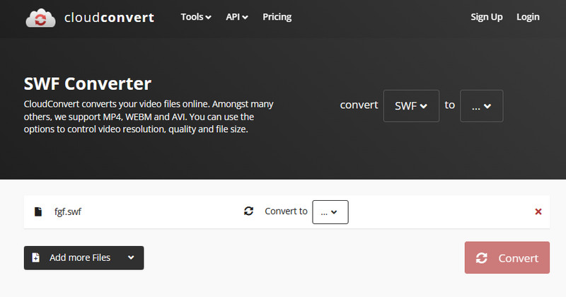 SWF コンバーター CloudConvert