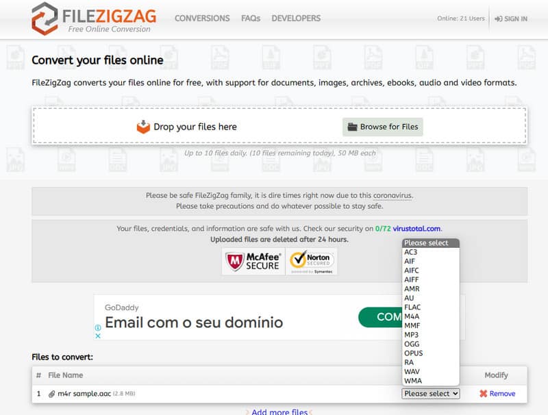 AACコンバーター FileZigZag