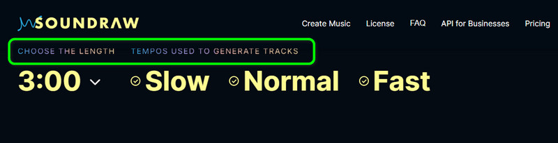 オーディオの長さとテンポ