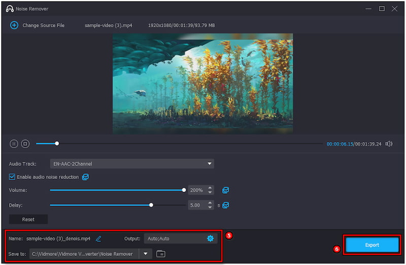 ノイズを低減したファイルを書き出し