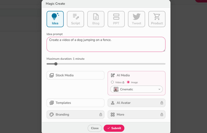 アイデアから動画へ機能（iDea to Video）