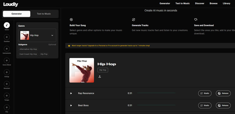 Loudly：Suno AIの代替サービス