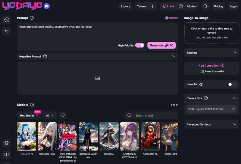 NSFWジェネレーター Yodayo