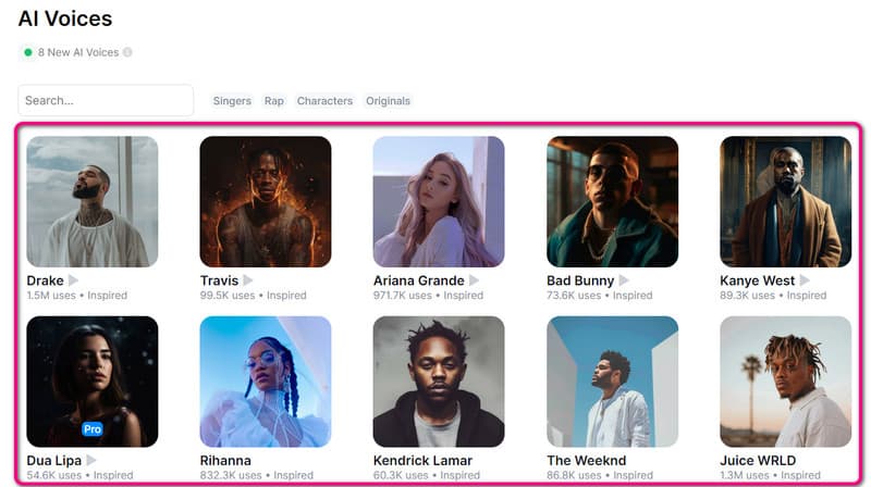 ボイスモデルを選択