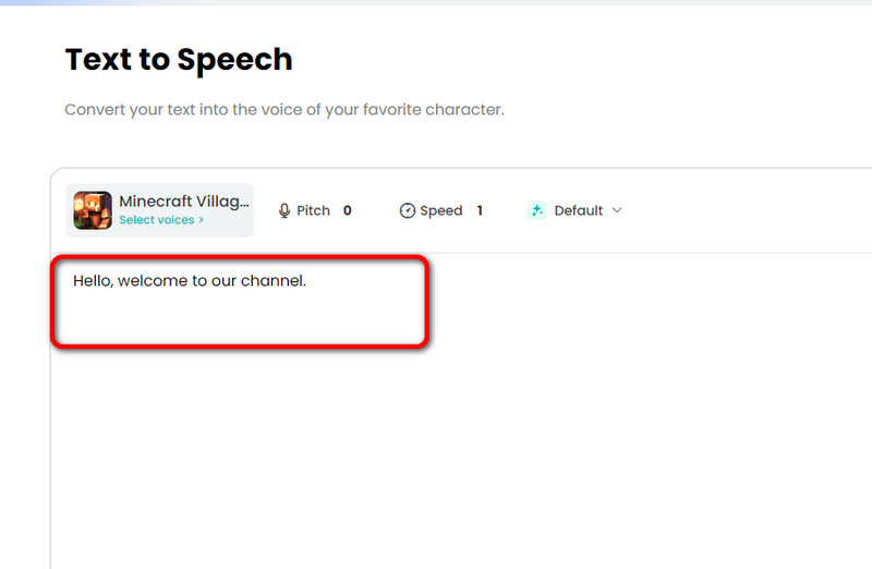 単語を入力しエフェクト・スピード・ピッチを調整