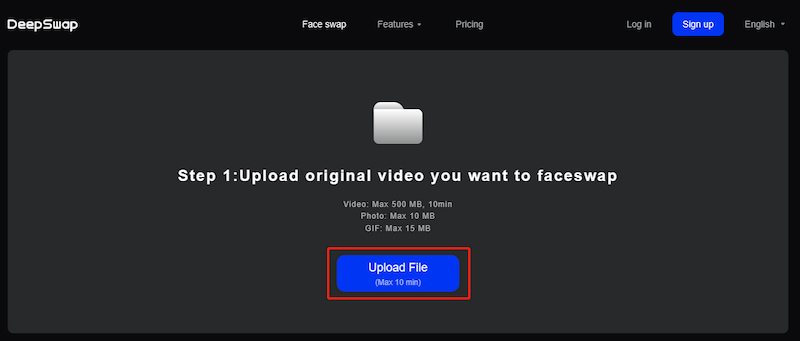 ファイルをDeepswapにアップロード