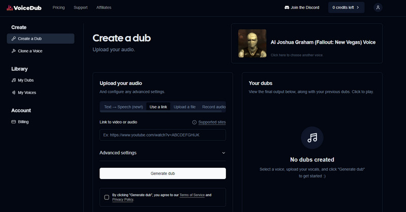 VoiceDub ボイスジェネレーター